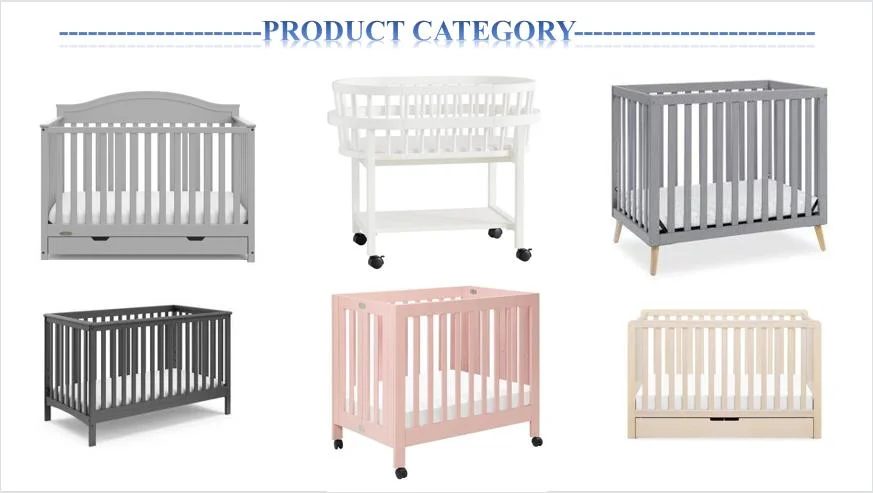Wholesale Modern Nursery Solid Wooden Baby Cot Bed Crib