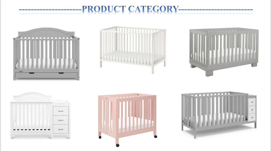 China Supplier Eco-Friendly Daycare Solid Wooden Baby Bed Crib in White